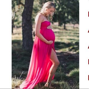 Pink Maternity Photoshoot Dress